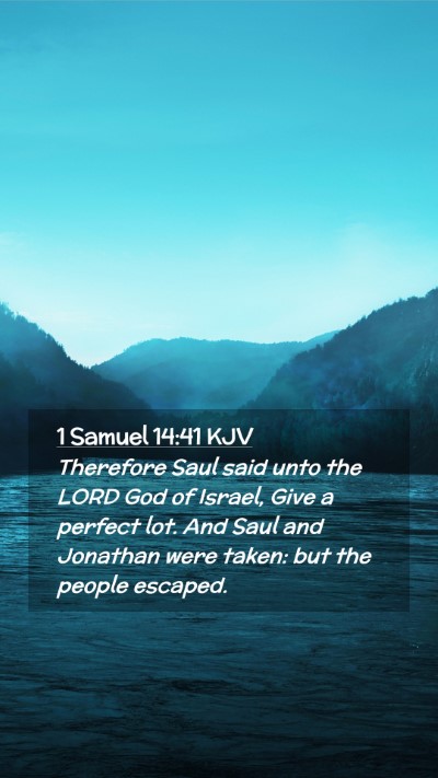 Picture 02 - 1 Samuel 14:41 KJV Mobile Phone Wallpaper - Therefore Saul said unto the LORD God of Israel, - Mobile Bible Verse Wallpaper
