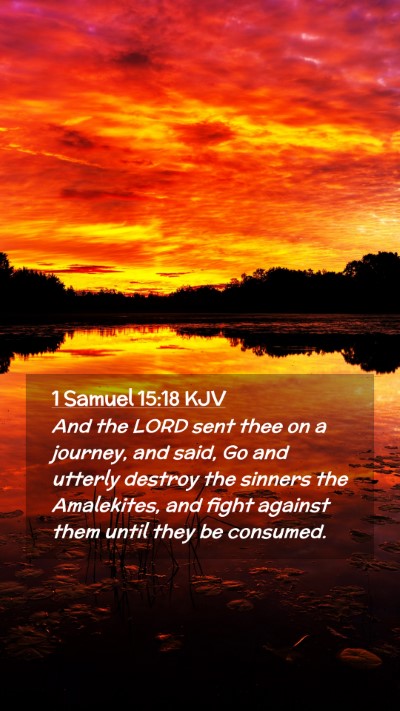 Picture 02 - 1 Samuel 15:18 KJV Mobile Phone Wallpaper - And the LORD sent thee on a journey, and said, Go - Mobile Bible Verse Wallpaper