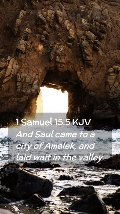 Picture 02 - 1 Samuel 15:5 KJV Mobile Phone Wallpaper - And Saul came to a city of Amalek, and laid wait - Mobile Bible Verse Wallpaper