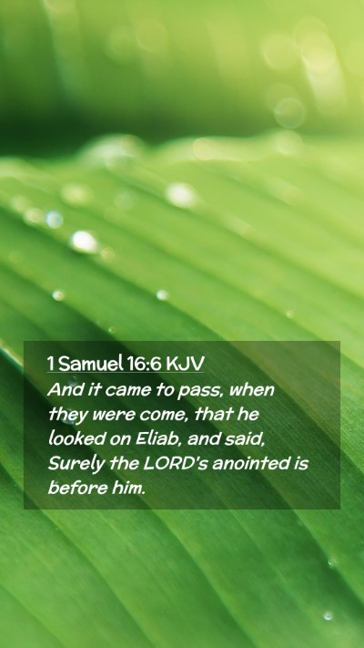 Picture 02 - 1 Samuel 16:6 KJV Mobile Phone Wallpaper - And it came to pass, when they were come, that he - Mobile Bible Verse Wallpaper