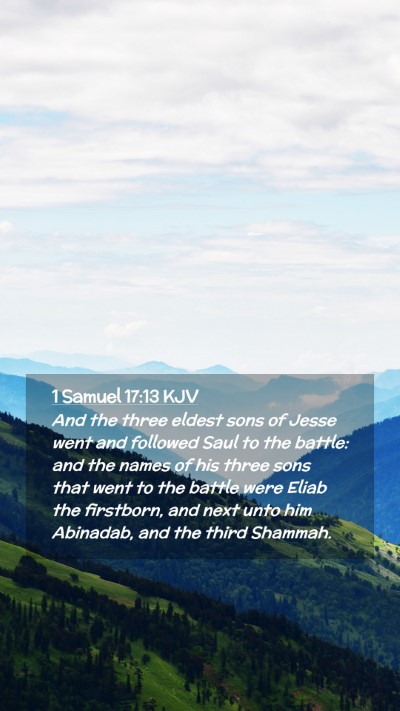 Picture 02 - 1 Samuel 17:13 KJV Mobile Phone Wallpaper - And the three eldest sons of Jesse went and - Mobile Bible Verse Wallpaper