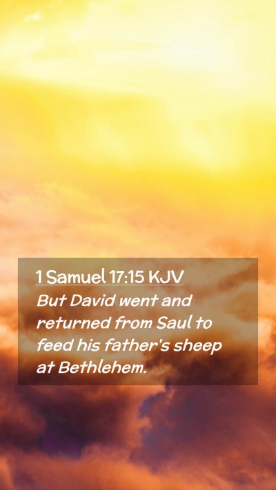 Picture 02 - 1 Samuel 17:15 KJV Mobile Phone Wallpaper - But David went and returned from Saul to feed his - Mobile Bible Verse Wallpaper