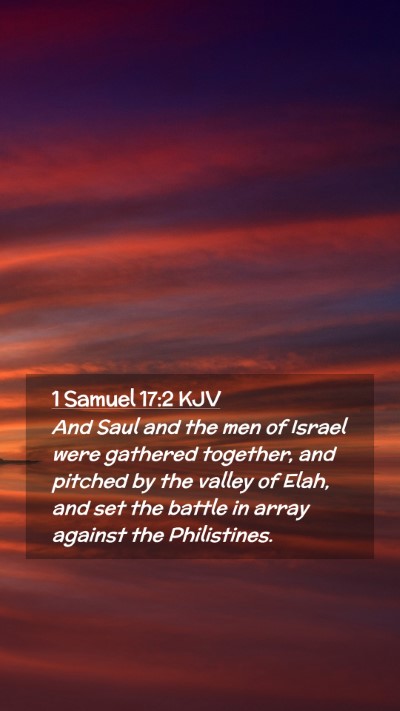 Picture 02 - 1 Samuel 17:2 KJV Mobile Phone Wallpaper - And Saul and the men of Israel were gathered - Mobile Bible Verse Wallpaper