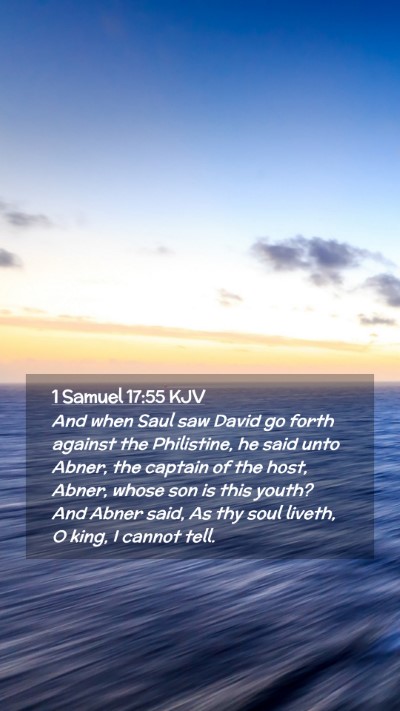Picture 02 - 1 Samuel 17:55 KJV Mobile Phone Wallpaper - And when Saul saw David go forth against the - Mobile Bible Verse Wallpaper