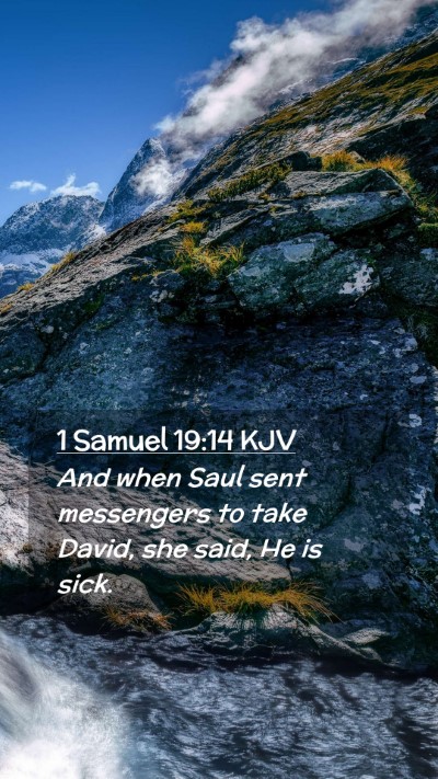 Picture 02 - 1 Samuel 19:14 KJV Mobile Phone Wallpaper - And when Saul sent messengers to take David, she - Mobile Bible Verse Wallpaper