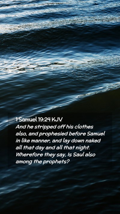 Picture 02 - 1 Samuel 19:24 KJV Mobile Phone Wallpaper - And he stripped off his clothes also, and - Mobile Bible Verse Wallpaper