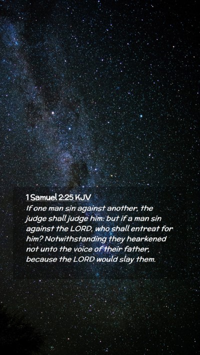 Picture 02 - 1 Samuel 2:25 KJV Mobile Phone Wallpaper - If one man sin against another, the judge shall - Mobile Bible Verse Wallpaper