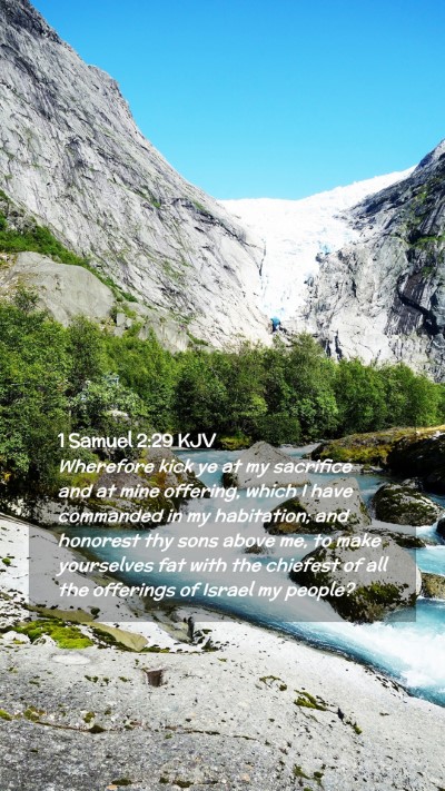 Picture 02 - 1 Samuel 2:29 KJV Mobile Phone Wallpaper - Wherefore kick ye at my sacrifice and at mine - Mobile Bible Verse Wallpaper