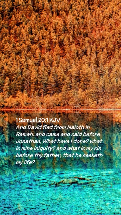 Picture 02 - 1 Samuel 20:1 KJV Mobile Phone Wallpaper - And David fled from Naioth in Ramah, and came and - Mobile Bible Verse Wallpaper