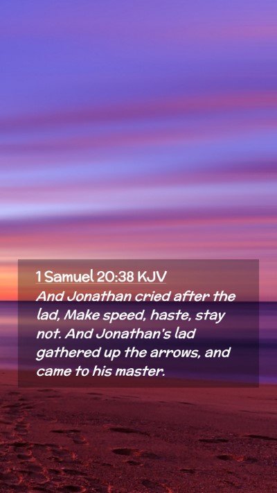 Picture 02 - 1 Samuel 20:38 KJV Mobile Phone Wallpaper - And Jonathan cried after the lad, Make speed, - Mobile Bible Verse Wallpaper