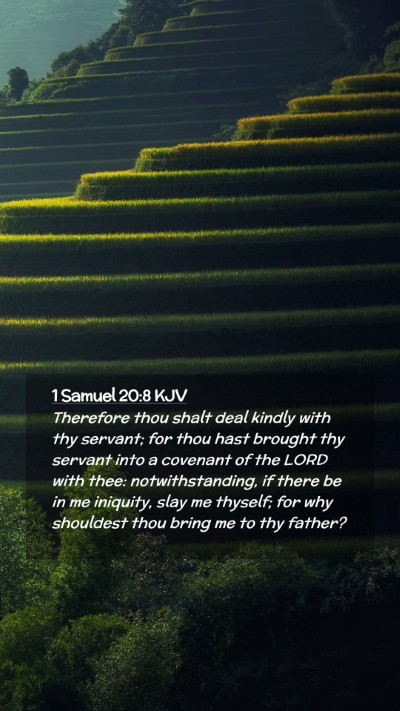 Picture 02 - 1 Samuel 20:8 KJV Mobile Phone Wallpaper - Therefore thou shalt deal kindly with thy - Mobile Bible Verse Wallpaper