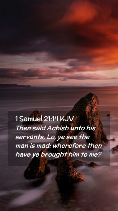 Picture 02 - 1 Samuel 21:14 KJV Mobile Phone Wallpaper - Then said Achish unto his servants, Lo, ye see - Mobile Bible Verse Wallpaper