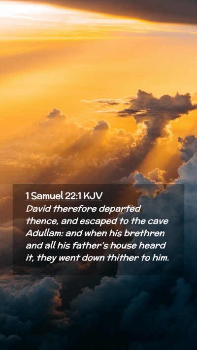 Picture 02 - 1 Samuel 22:1 KJV Mobile Phone Wallpaper - David therefore departed thence, and escaped to - Mobile Bible Verse Wallpaper