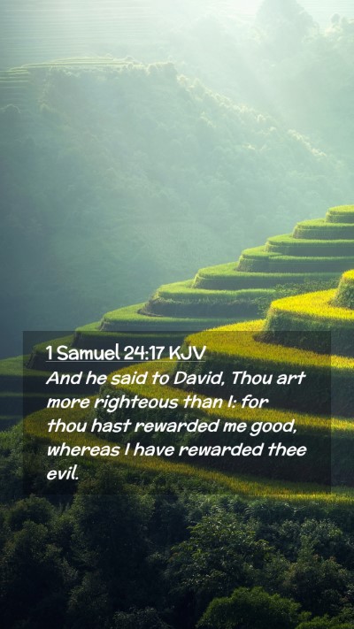 Picture 02 - 1 Samuel 24:17 KJV Mobile Phone Wallpaper - And he said to David, Thou art more righteous - Mobile Bible Verse Wallpaper