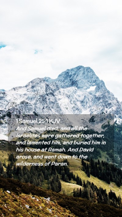 Picture 02 - 1 Samuel 25:1 KJV Mobile Phone Wallpaper - And Samuel died; and all the Israelites were - Mobile Bible Verse Wallpaper