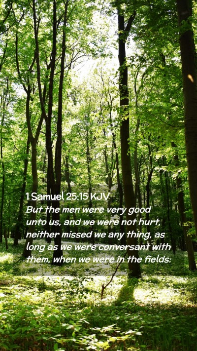 Picture 02 - 1 Samuel 25:15 KJV Mobile Phone Wallpaper - But the men were very good unto us, and we were - Mobile Bible Verse Wallpaper