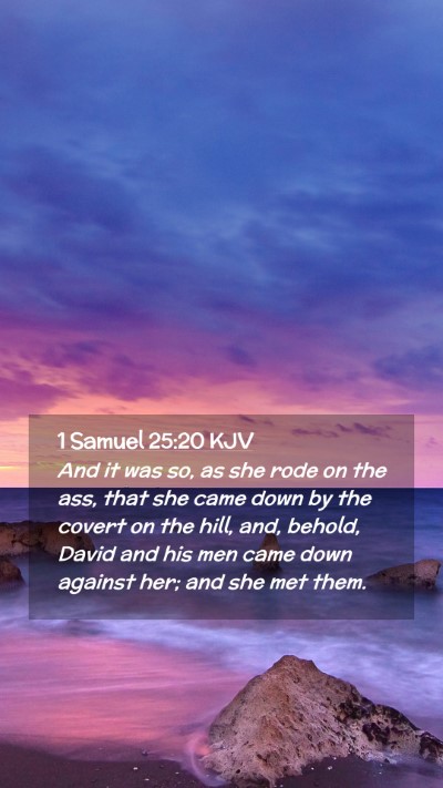 Picture 02 - 1 Samuel 25:20 KJV Mobile Phone Wallpaper - And it was so, as she rode on the ass, that she - Mobile Bible Verse Wallpaper