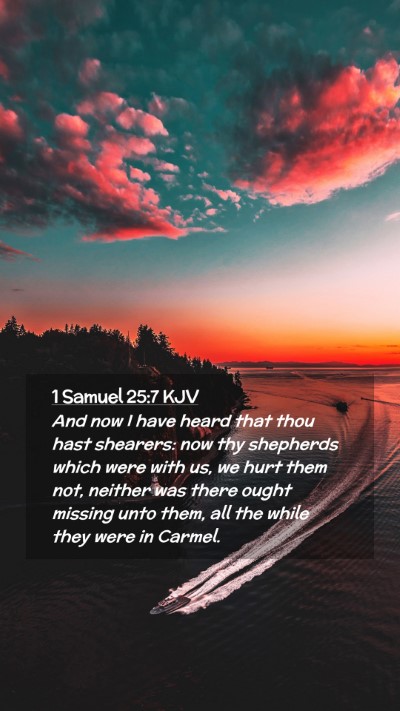 Picture 02 - 1 Samuel 25:7 KJV Mobile Phone Wallpaper - And now I have heard that thou hast shearers: now - Mobile Bible Verse Wallpaper