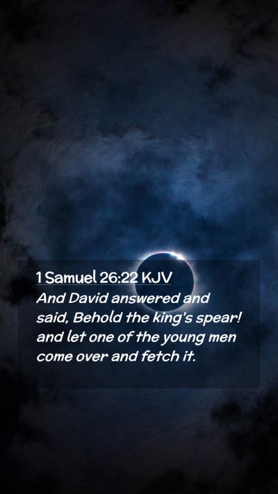 Picture 02 - 1 Samuel 26:22 KJV Mobile Phone Wallpaper - And David answered and said, Behold the king's - Mobile Bible Verse Wallpaper