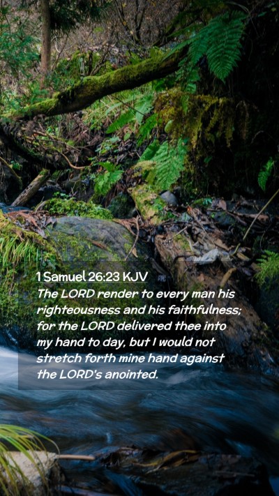 Picture 02 - 1 Samuel 26:23 KJV Mobile Phone Wallpaper - The LORD render to every man his righteousness - Mobile Bible Verse Wallpaper