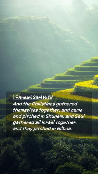 Picture 02 - 1 Samuel 28:4 KJV Mobile Phone Wallpaper - And the Philistines gathered themselves together, - Mobile Bible Verse Wallpaper