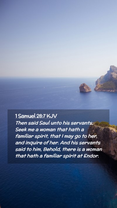 Picture 02 - 1 Samuel 28:7 KJV Mobile Phone Wallpaper - Then said Saul unto his servants, Seek me a woman - Mobile Bible Verse Wallpaper