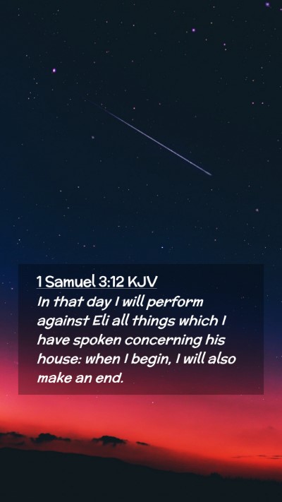 Picture 02 - 1 Samuel 3:12 KJV Mobile Phone Wallpaper - In that day I will perform against Eli all things - Mobile Bible Verse Wallpaper