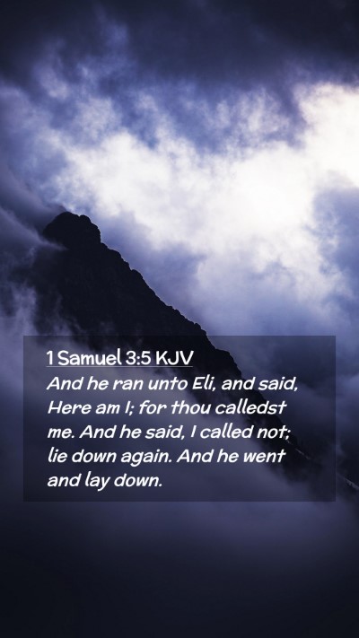 Picture 02 - 1 Samuel 3:5 KJV Mobile Phone Wallpaper - And he ran unto Eli, and said, Here am I; for - Mobile Bible Verse Wallpaper