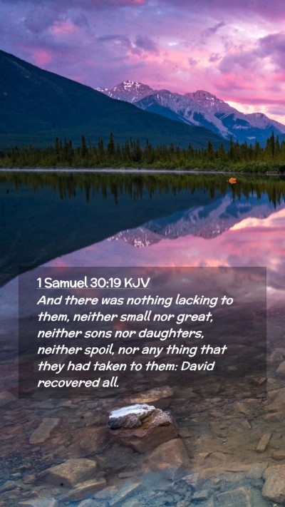 Picture 02 - 1 Samuel 30:19 KJV Mobile Phone Wallpaper - And there was nothing lacking to them, neither - Mobile Bible Verse Wallpaper
