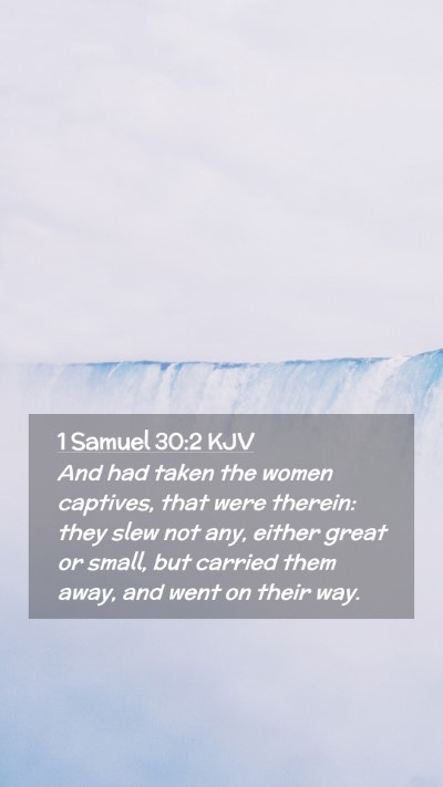 Picture 02 - 1 Samuel 30:2 KJV Mobile Phone Wallpaper - And had taken the women captives, that were - Mobile Bible Verse Wallpaper