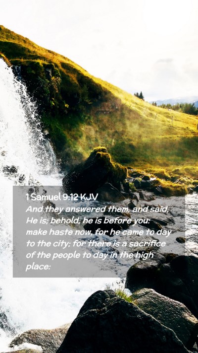 Picture 02 - 1 Samuel 9:12 KJV Mobile Phone Wallpaper - And they answered them, and said, He is; behold, - Mobile Bible Verse Wallpaper