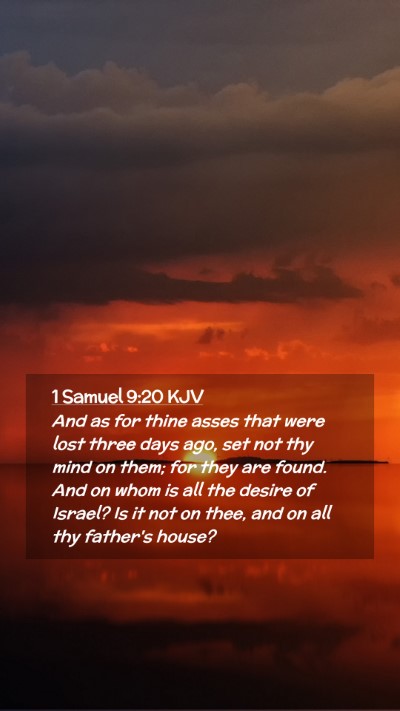 Picture 02 - 1 Samuel 9:20 KJV Mobile Phone Wallpaper - And as for thine asses that were lost three days - Mobile Bible Verse Wallpaper