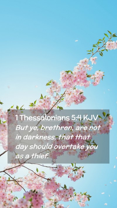 Picture 02 - 1 Thessalonians 5:4 KJV Mobile Phone Wallpaper - But ye, brethren, are not in darkness, that that - Mobile Bible Verse Wallpaper