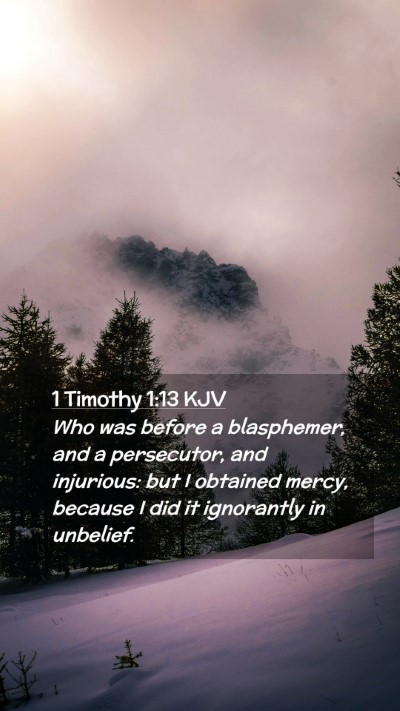 Picture 02 - 1 Timothy 1:13 KJV Mobile Phone Wallpaper - Who was before a blasphemer, and a persecutor, - Mobile Bible Verse Wallpaper
