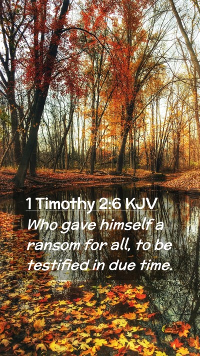 Picture 02 - 1 Timothy 2:6 KJV Mobile Phone Wallpaper - Who gave himself a ransom for all, to be - Mobile Bible Verse Wallpaper