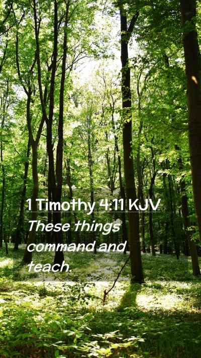 Picture 02 - 1 Timothy 4:11 KJV Mobile Phone Wallpaper - These things command and - Mobile Bible Verse Wallpaper