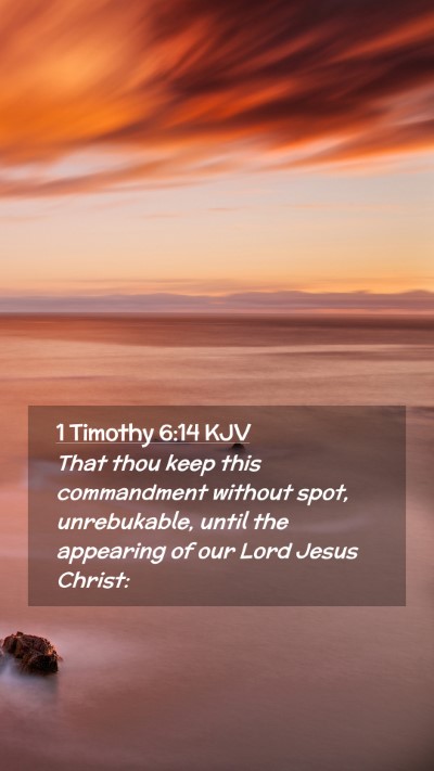 Picture 02 - 1 Timothy 6:14 KJV Mobile Phone Wallpaper - That thou keep this commandment without spot, - Mobile Bible Verse Wallpaper