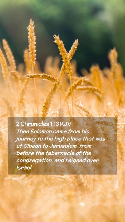 Picture 02 - 2 Chronicles 1:13 KJV Mobile Phone Wallpaper - Then Solomon came from his journey to the high - Mobile Bible Verse Wallpaper