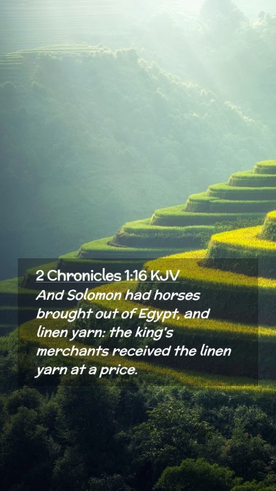 Picture 02 - 2 Chronicles 1:16 KJV Mobile Phone Wallpaper - And Solomon had horses brought out of Egypt, and - Mobile Bible Verse Wallpaper