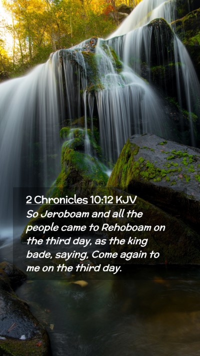 Picture 02 - 2 Chronicles 10:12 KJV Mobile Phone Wallpaper - So Jeroboam and all the people came to Rehoboam - Mobile Bible Verse Wallpaper