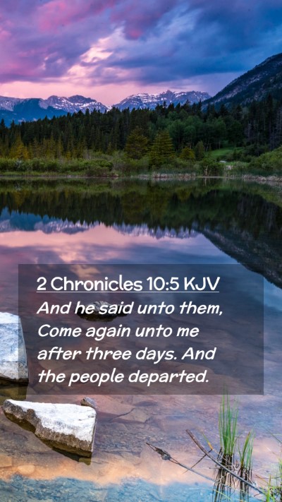 Picture 02 - 2 Chronicles 10:5 KJV Mobile Phone Wallpaper - And he said unto them, Come again unto me after - Mobile Bible Verse Wallpaper