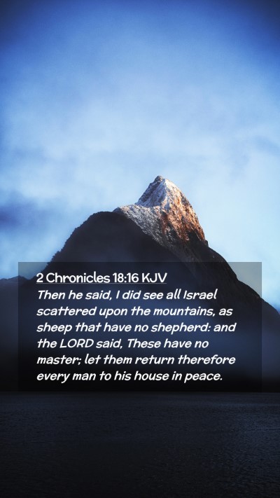 Picture 02 - 2 Chronicles 18:16 KJV Mobile Phone Wallpaper - Then he said, I did see all Israel scattered upon - Mobile Bible Verse Wallpaper