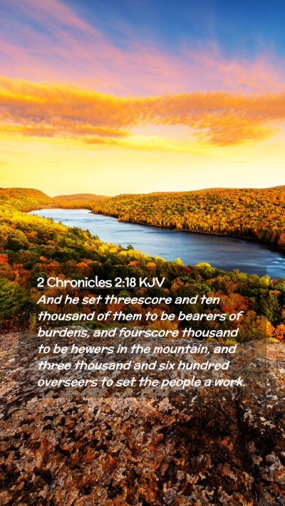 Picture 02 - 2 Chronicles 2:18 KJV Mobile Phone Wallpaper - And he set threescore and ten thousand of them to - Mobile Bible Verse Wallpaper