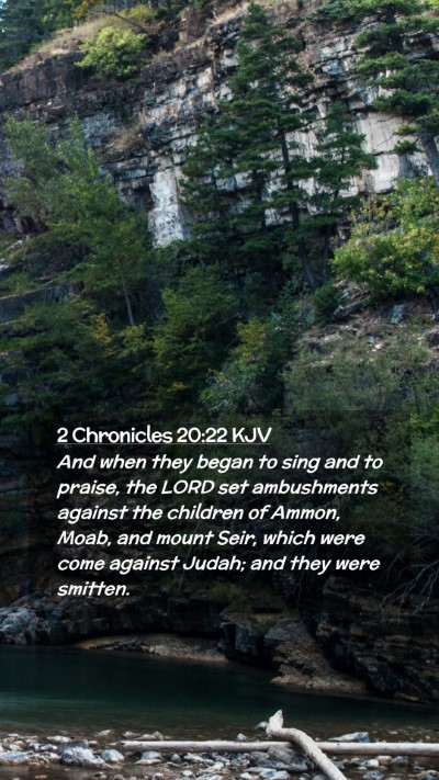 Picture 02 - 2 Chronicles 20:22 KJV Mobile Phone Wallpaper - And when they began to sing and to praise, the - Mobile Bible Verse Wallpaper