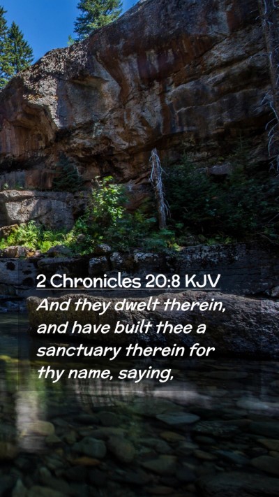 Picture 02 - 2 Chronicles 20:8 KJV Mobile Phone Wallpaper - And they dwelt therein, and have built thee a - Mobile Bible Verse Wallpaper