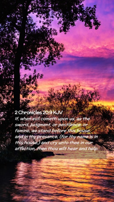 Picture 02 - 2 Chronicles 20:9 KJV Mobile Phone Wallpaper - If, when evil cometh upon us, as the sword, - Mobile Bible Verse Wallpaper