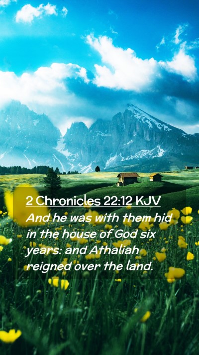 Picture 02 - 2 Chronicles 22:12 KJV Mobile Phone Wallpaper - And he was with them hid in the house of God six - Mobile Bible Verse Wallpaper