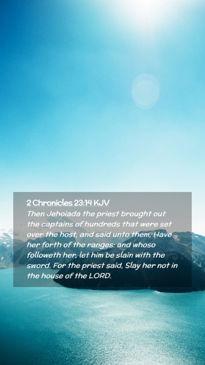 Picture 02 - 2 Chronicles 23:14 KJV Mobile Phone Wallpaper - Then Jehoiada the priest brought out the captains - Mobile Bible Verse Wallpaper