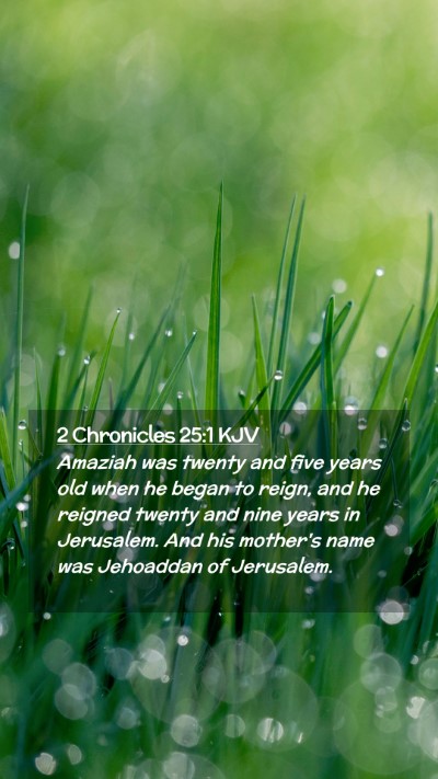 Picture 02 - 2 Chronicles 25:1 KJV Mobile Phone Wallpaper - Amaziah was twenty and five years old when he - Mobile Bible Verse Wallpaper