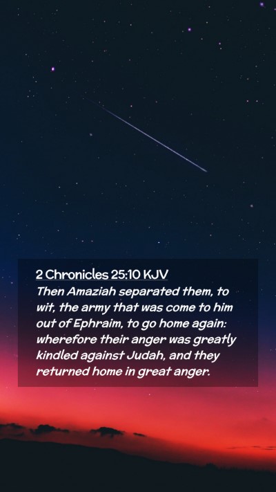 Picture 02 - 2 Chronicles 25:10 KJV Mobile Phone Wallpaper - Then Amaziah separated them, to wit, the army - Mobile Bible Verse Wallpaper